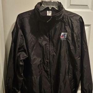 Acadia By Castaways Black Pull Over Windbreaker Hoodie Jacket.